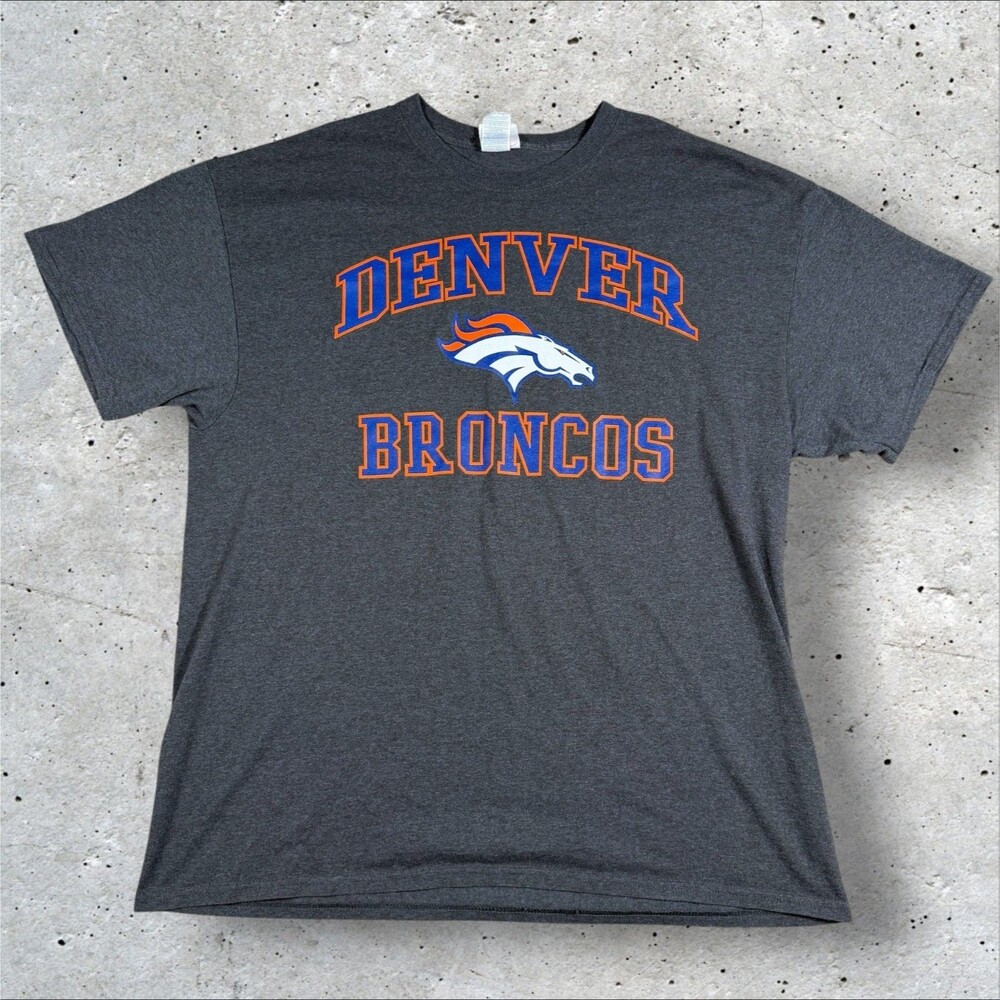 Vintage Denver Broncos Shirt Majestic NFL Football Gray Mens XL Retro Logo